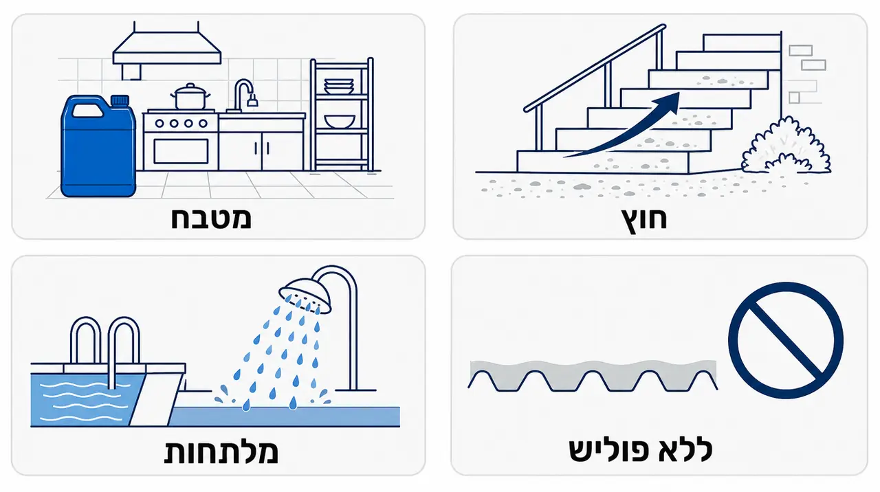 ניקוי ותחזוקה בלי לפגוע בחספוס