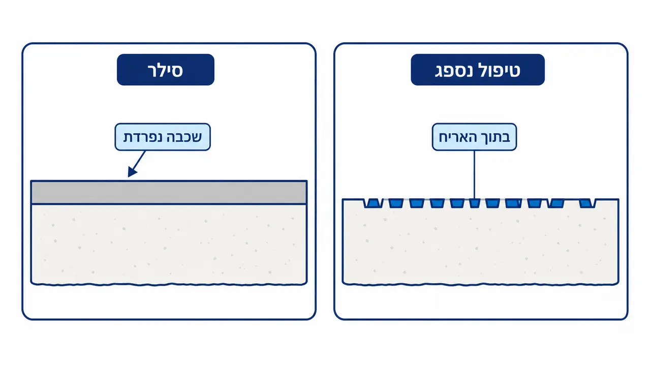מה ההבדל בין חומר שנספג בקרמיקה לבין סילר אנטי סליפ?
