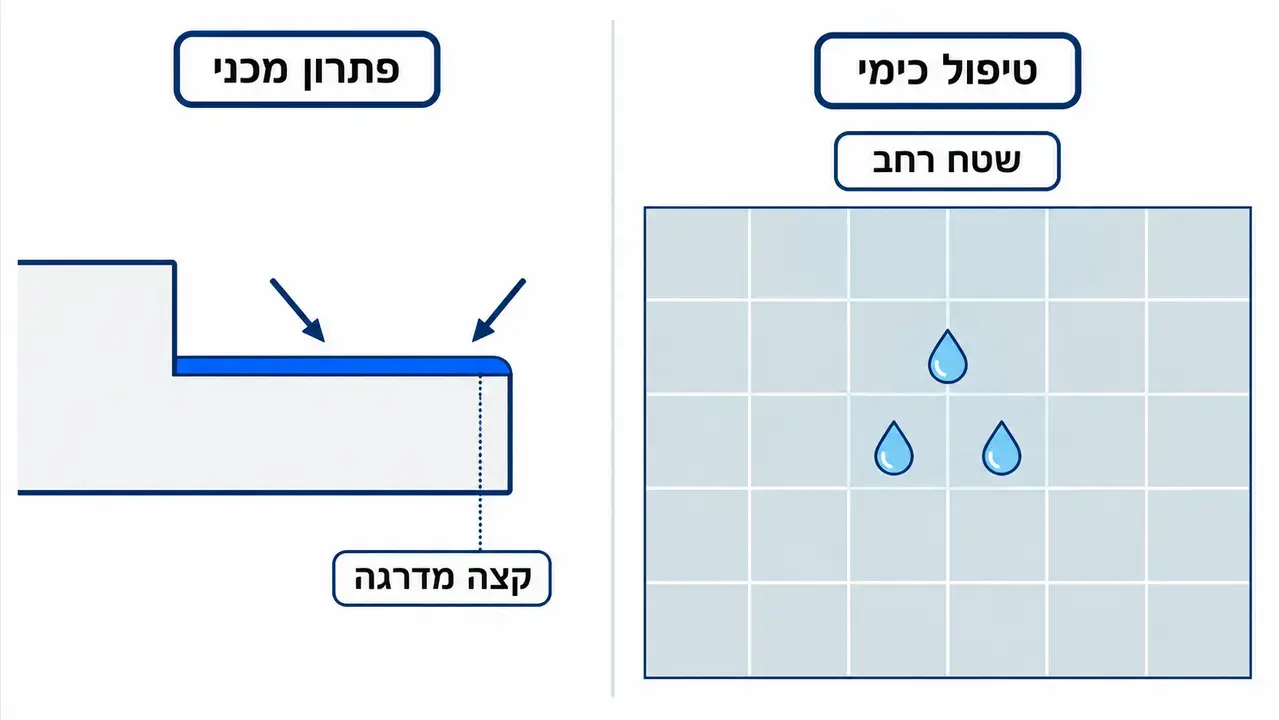 מה ההבדל בין טיפול כימי לפתרון מכני?